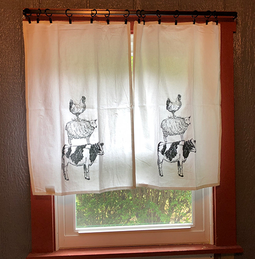 Kitchen curtains.